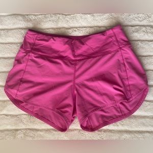 Lulu Lemon Speed Up Mid-Rise Lined Shorts 4”. Size 8. Neon Pink.